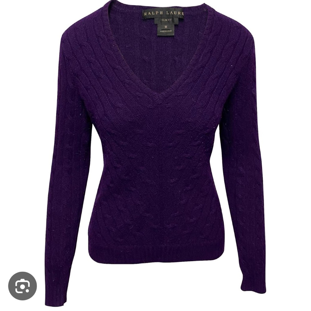 RALPH LAUREN BLACK LABEL CASHMERE V NECK SWEATER